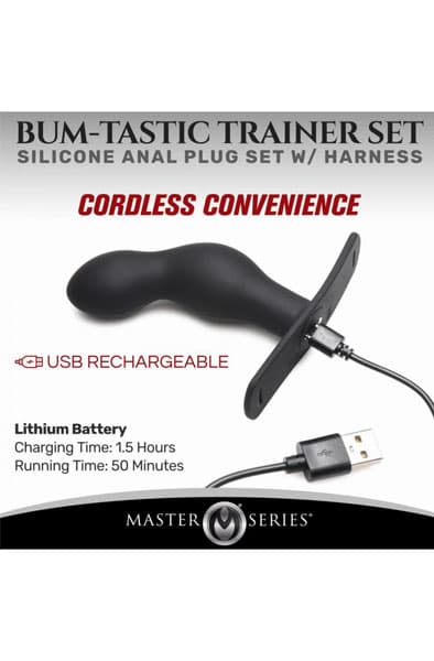 P-Spot Plugger Anal Plug With Harness & Remote Control Prostatavibrator