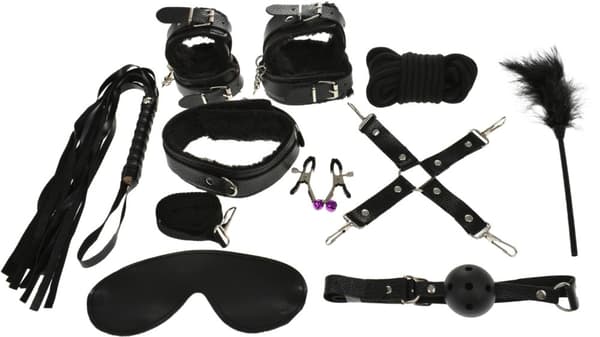 BDSM FETISH SÆT 10 DELE BONDAGE