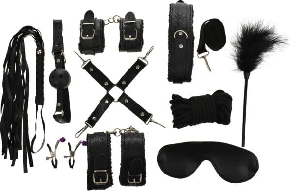 BDSM FETISH SÆT 10 DELE BONDAGE