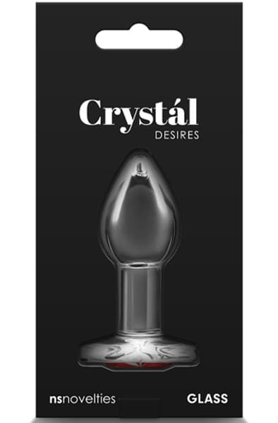 NS Novelties Crystal Desires Red Heart S Analplug i glas