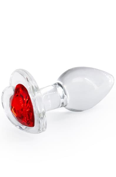 NS Novelties Crystal Desires Red Heart S Analplugg i glass