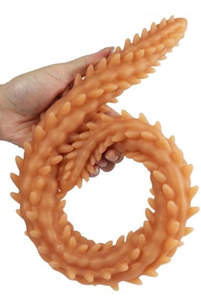 DoublePlayz Double Dildo Scolop Orange 40 cm Ekstra lang analdildo