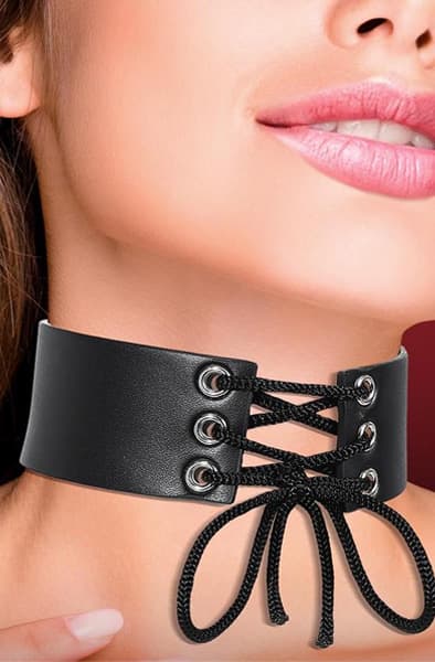 Cinderella Collar With Lace Vegan Leather O/S