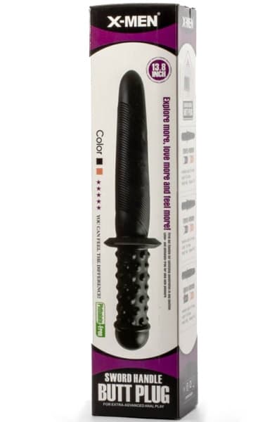 X-Men Sword Butt Plug Black 35 cm Dildo med håndtak