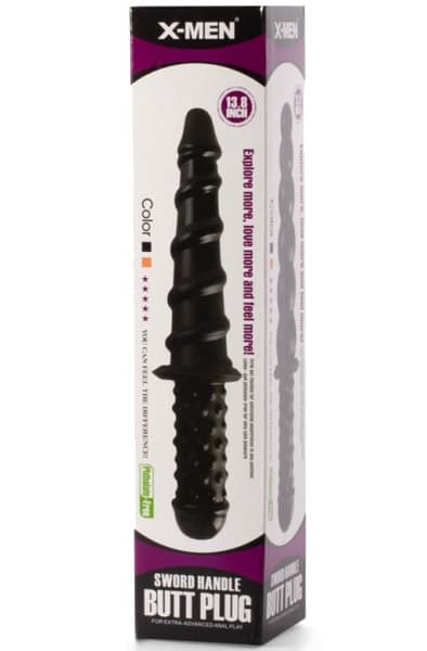 X-Men Sword Handle Butt Plug Black 35 cm Dildo med håndtak