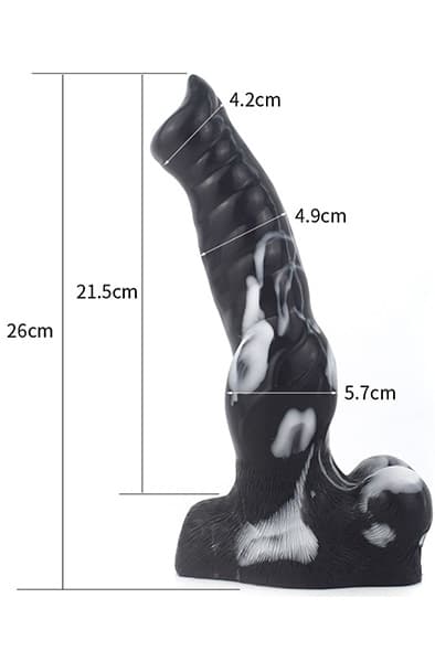 Mamthy Dildo Black/White 26 cm Dragon dildo