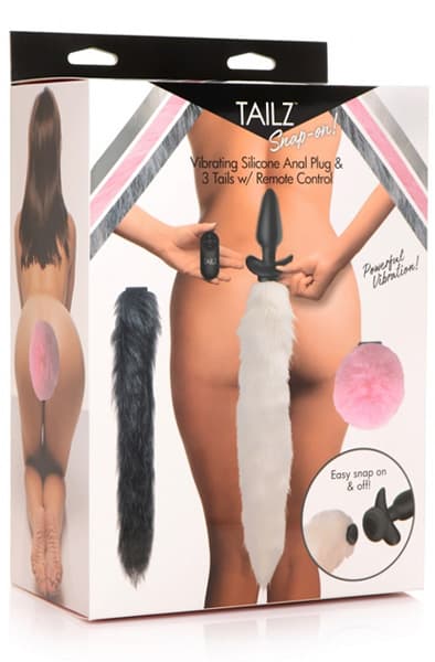Tailz Vibrating Anal Plug & 3 Tails With Remote Control Analplug pakke