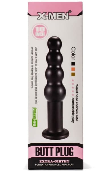 X-Men Extra Girthy Butt Plug Black 25 cm