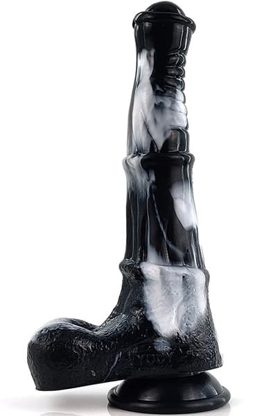 Equinus Dildo Black/White 24,5 cm Dragon dildo