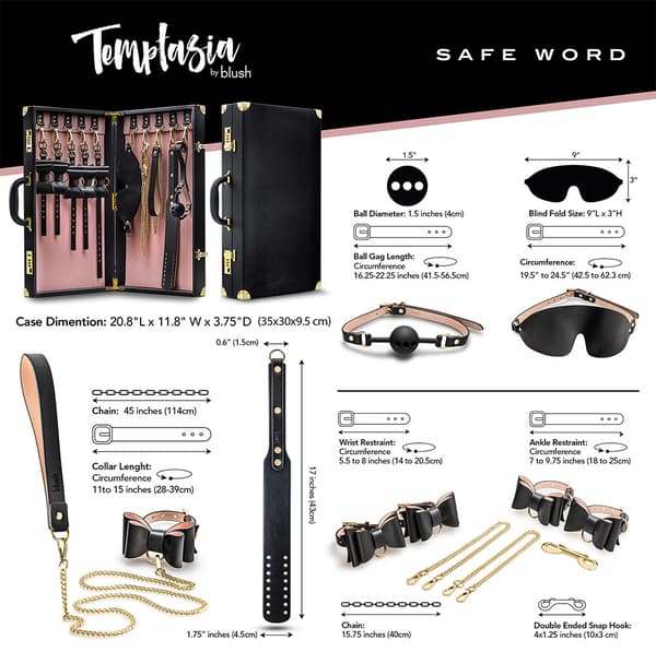Temptasia Safe Word Bondage Kit With Suitcase Bpndage pakke