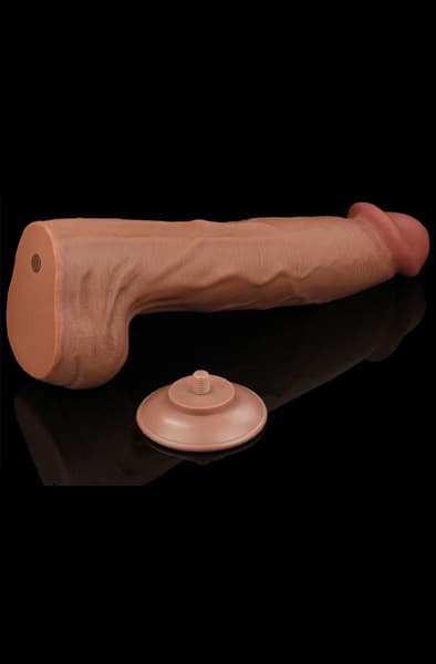 Lovetoy Sliding Skin Dual Layer Dildo Brown 36 cm XL dildo
