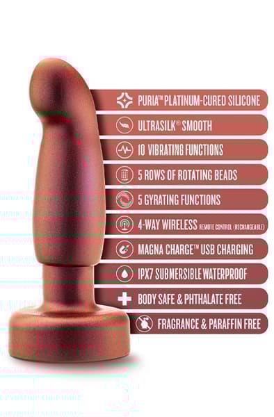 Anal Adventures Matrix Bionic Plug Cosmic Copper Analplugg med vibrator