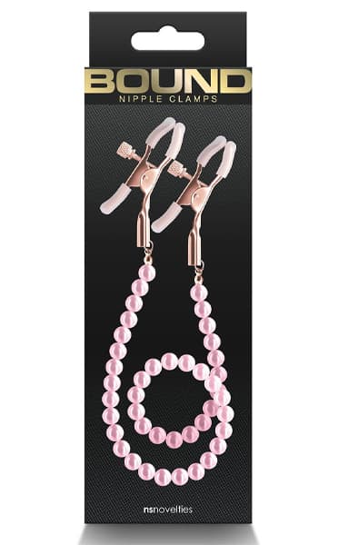 Bound Nipple Clamps D1 Pink Nännipuristimet ketjulla