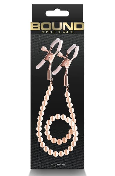 Bound Nipple Clamps D1 Rose Gold Brystvorteklemmer med kjede