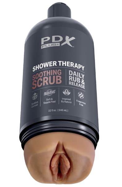 Pipedream Shower Therapy Soothing Scrub Brown Stroker