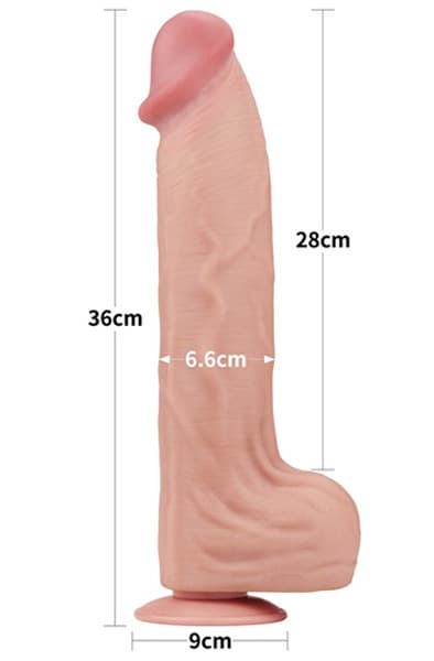 Lovetoy Dual Layer Sliding Skin Dildo 36 cm XL dildo
