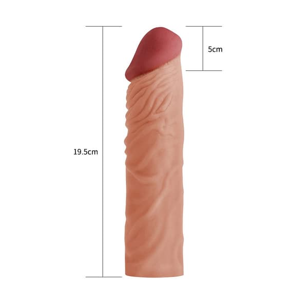 LOVETOY PLEASURE X-TENDER PENIS SLEEVE HUDFARVET