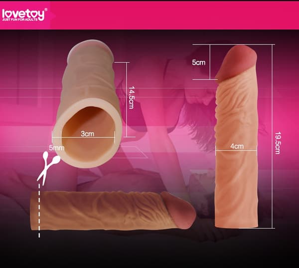 LOVETOY PLEASURE X-TENDER PENIS SLEEVE HUDFARVET