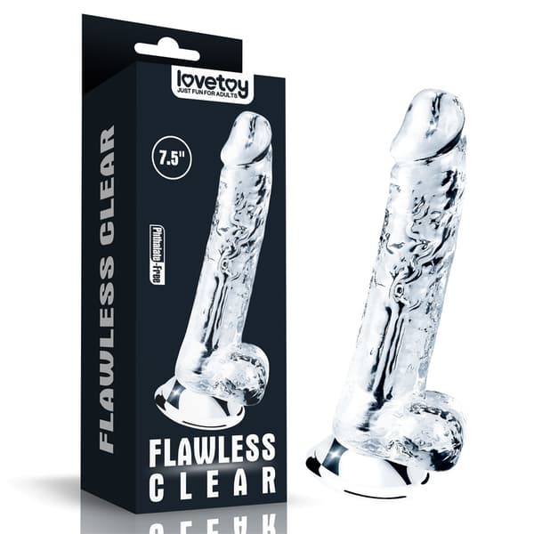 LOVETOY FLAWLESS DILDO 19CM – GENNEMSIGTIG