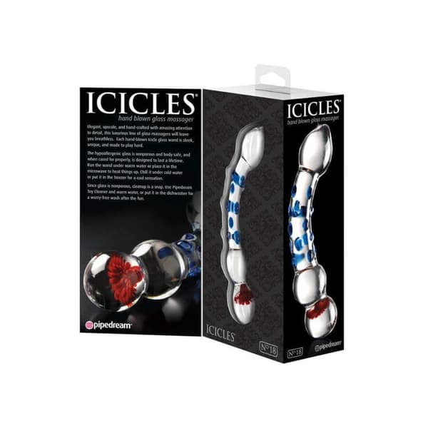 Icicles No 18 - Glas Dildo med Nupper
