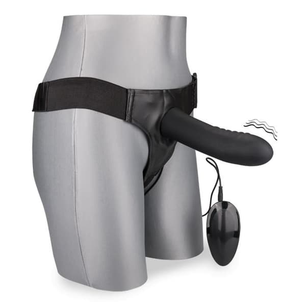 Stor vibrerande silikon ihålig strap-on dildo