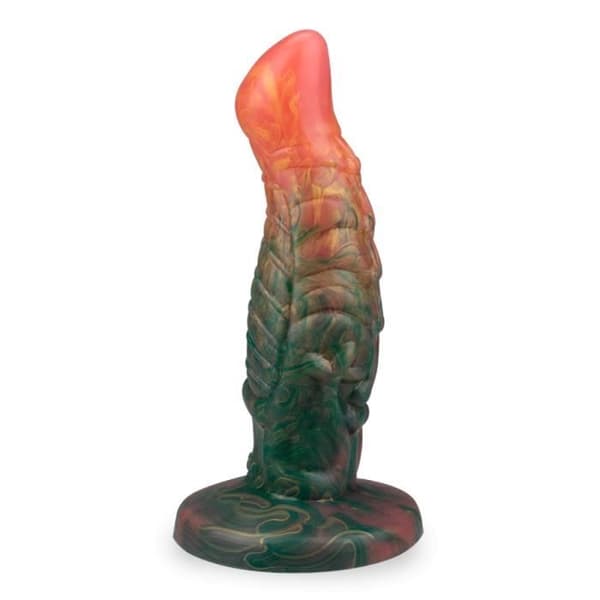 Whlomor Multicolored Alien Sugkopp Dildo - Silikon - Böjd - Stimulerande