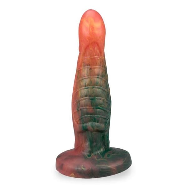 Whlomor Multicolored Alien Sugkopp Dildo - Silikon - Böjd - Stimulerande