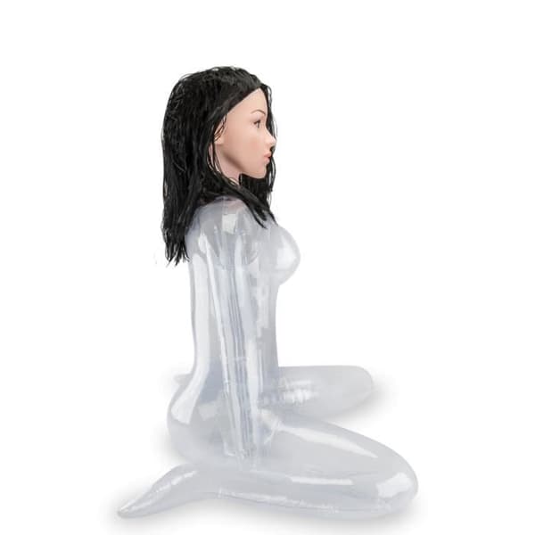 Puppa med Luft - KÄRLEK OCH VIBRAR - Transparent Vibrerande Kamasutra - Avtagbar Silikon Vagina - Höjd 78 cm