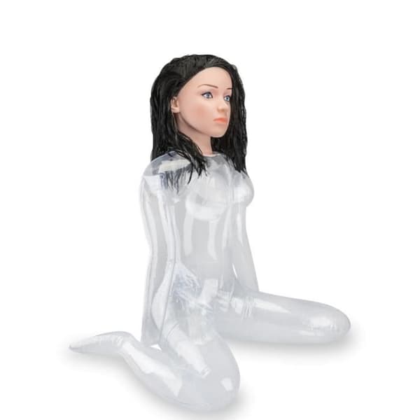 Puppa med Luft - KÄRLEK OCH VIBRAR - Transparent Vibrerande Kamasutra - Avtagbar Silikon Vagina - Höjd 78 cm