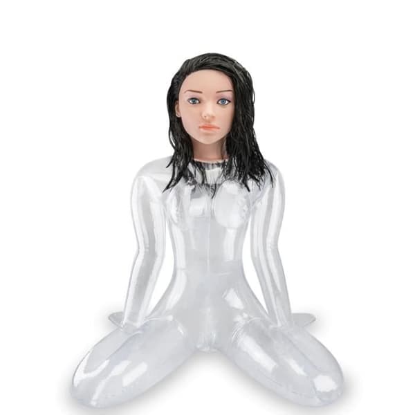 Puppa med Luft - KÄRLEK OCH VIBRAR - Transparent Vibrerande Kamasutra - Avtagbar Silikon Vagina - Höjd 78 cm