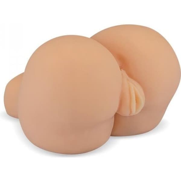 Masturbator - Dubbel penetration rumpa - Silikon - Ribbade öppningar - Lätt
