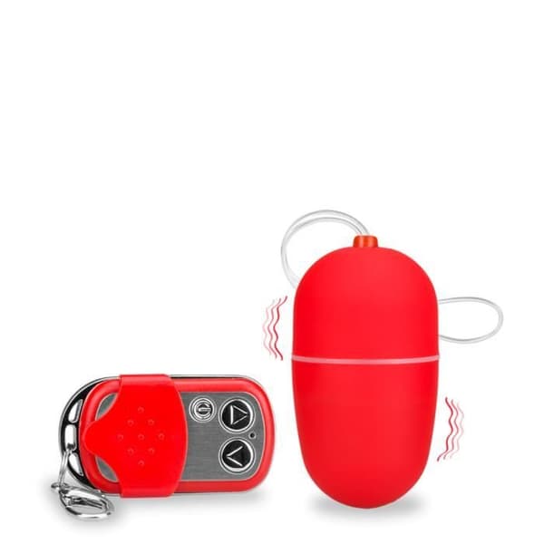 Fjärrstyrt vibrerande ägg Röd - Märke - Modell - 10 vibrationslägen - Silikon - Vuxen