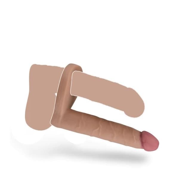 Gode Ceinture - KÄRLEK OCH VIBBAR - Dubbel Penetration - TPR Mjuk Beröring - 15.5cm Längd - 3cm Diameter