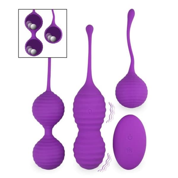 Sweetheart Vibrating Geisha Ball Trio - Eroballs Violet Collection