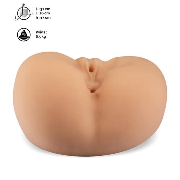 Sextoy - Kärlek och Vibbar - Realistisk silikon med stor bakdel - 6,5 kg - Nodulerad vagina och räfflad anus