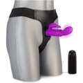 Miniatyrbild 1 av 3: Vibrerande Strap-on Dildo - LOVE AND VIBES - Kanin - Silikon - Medium - Vibrerande