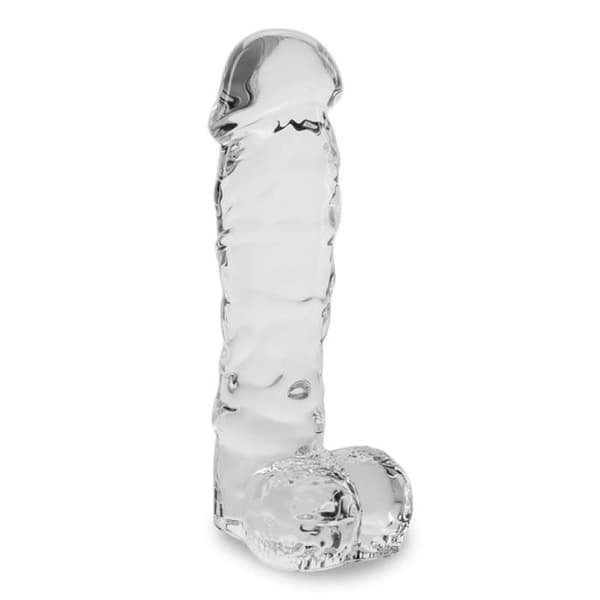 Leo Realistic Glass Dildo - Vit