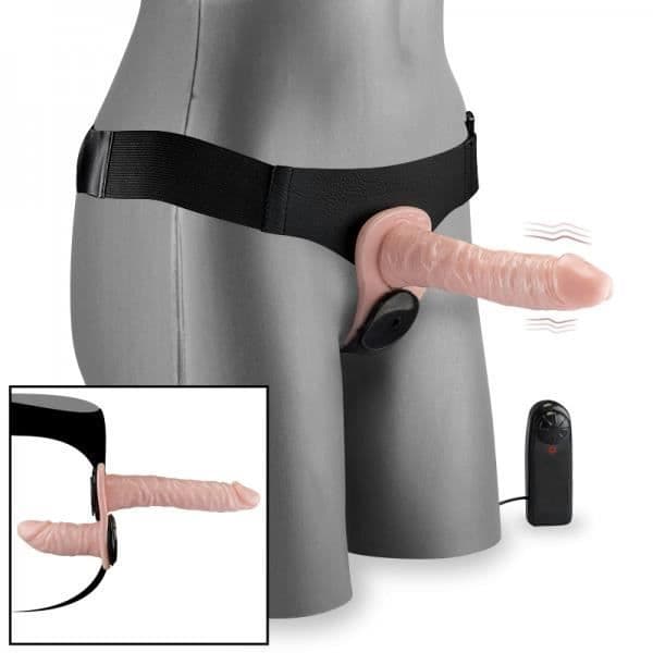 Double Gode - KÄRLEK &amp; VIBRAR - Realistisk Vibrerande - 2 storlekar - Justerbart selen - TPR Soft Touch