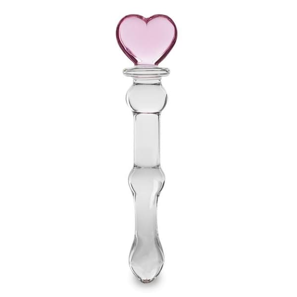 Pretty Heart Glass Dildo
