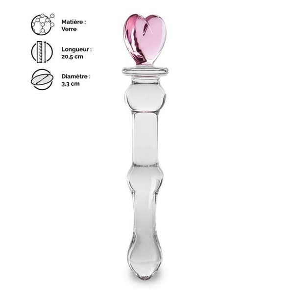 Pretty Heart Glass Dildo