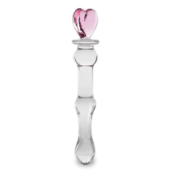 Pretty Heart Crystal Glass Dildo