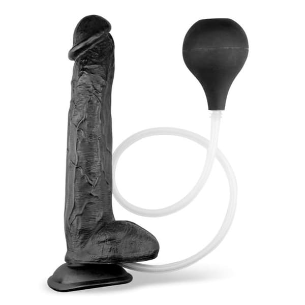 Jätte ejakulerande dildo med sugkopp Svart