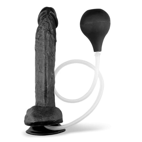 Jätte ejakulerande dildo med sugkopp Svart