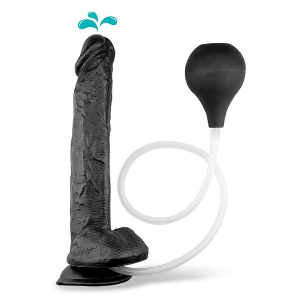 Jätte ejakulerande dildo med sugkopp Svart