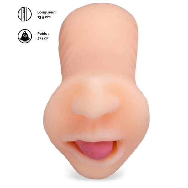 Manlig Masturbator mun suger tunga Ljus hud