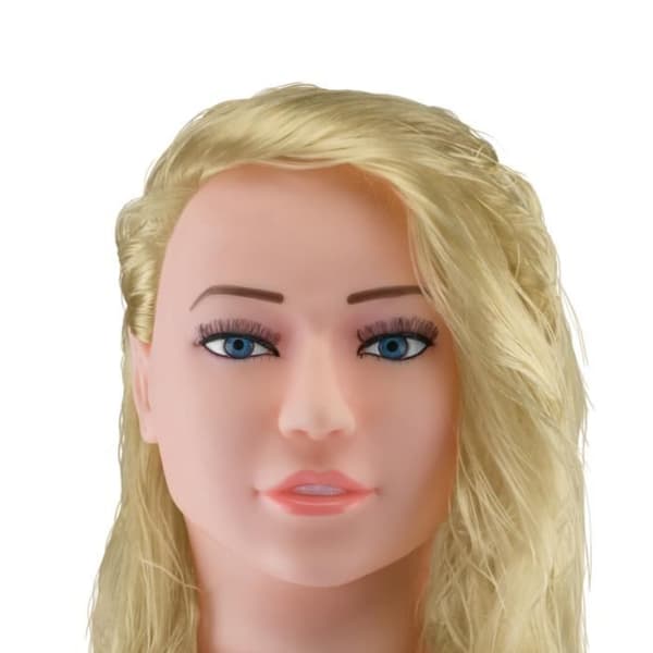 Realistisk Uppblåsbar Docka Vibrerande Sittande Blond Icke-Kött