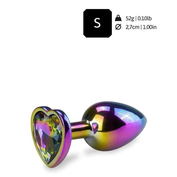 Rosebud anal juvel rainbow heart S Multicolor