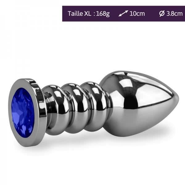 Anal juvel Rosebud Wavy XL-Sapphire