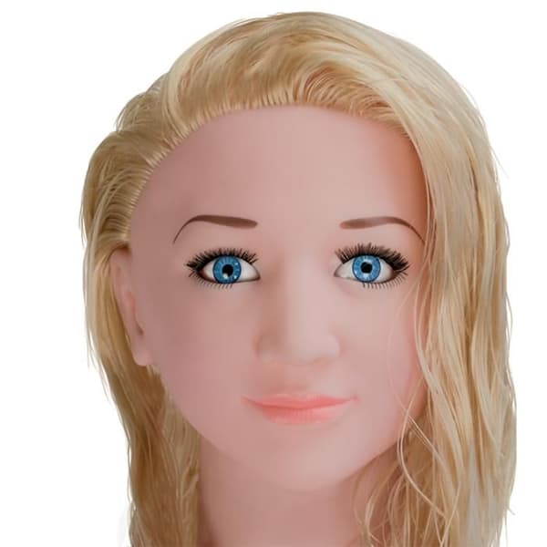 Realistisk sittande blond vibrerande sexig uppblåsbar docka Roxane