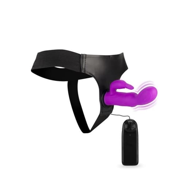 Gode Ceinture Vibrant - KÄRLEK OCH VIBBAR - Kanin - 100% silikon - Medium - Lila